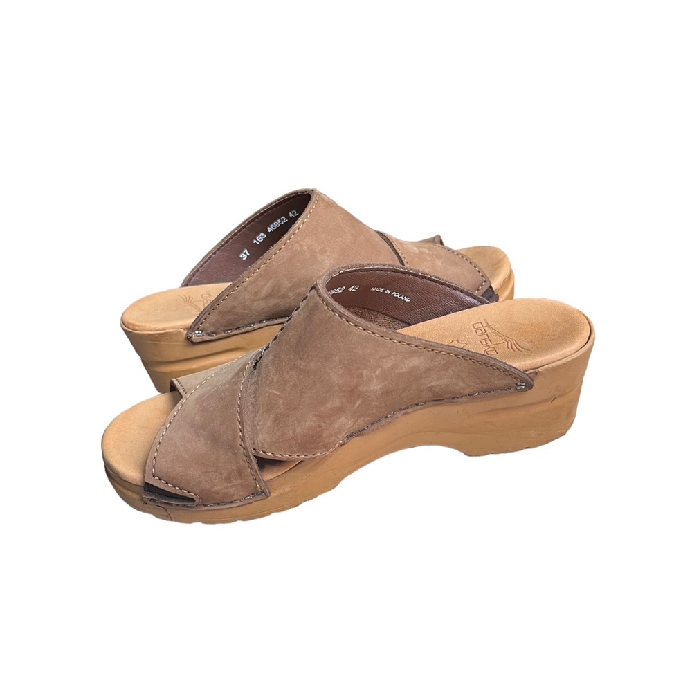 Dansko, brown, sued wedge sandals size 37